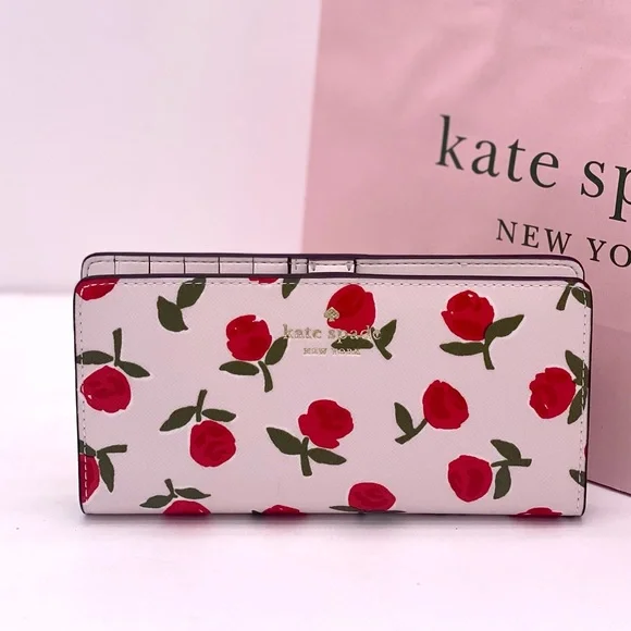 Kate Spade Rose Dana Large Slim Bifold Wallet - Picture 3 of 10